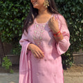 Avika Pink Embroidered Sharara Set