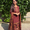 Kriti Maroon Floral Sharara Suit