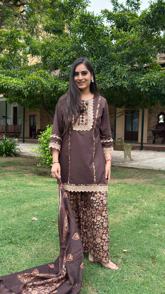 Rhea Mocha Lace Suit Set
