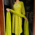 Richa Parrot Green Bandhej Suit