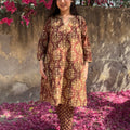 Sehar Brown Block Coord Set