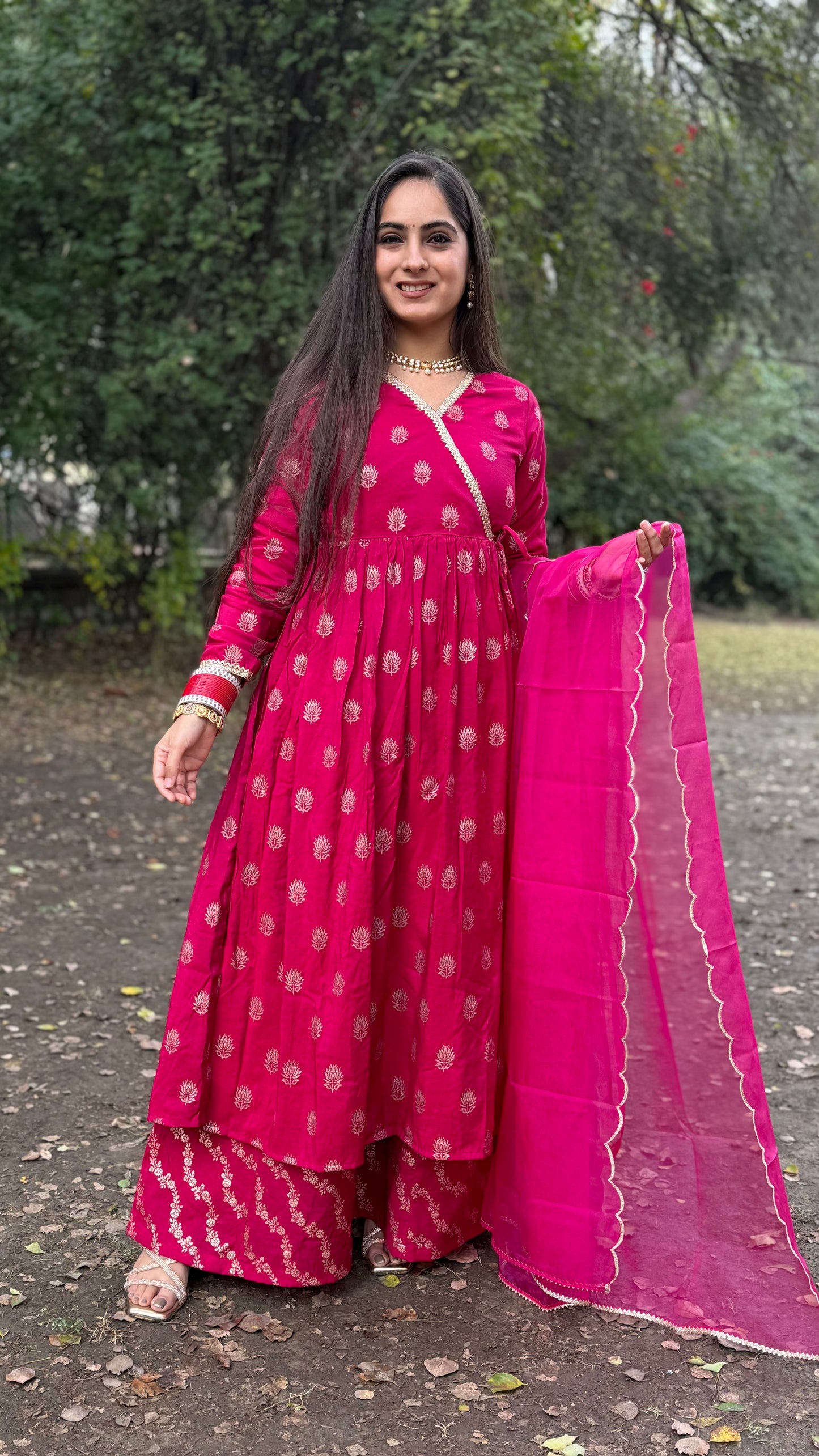 Ria Pink Angrakha Set