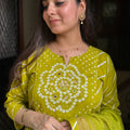 Richa Parrot Green Bandhej Suit