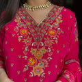 Rani Pink Crepe Embroidered Suit