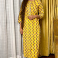 Yellow Embroidered Kurta