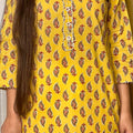 Yellow Embroidered Kurta