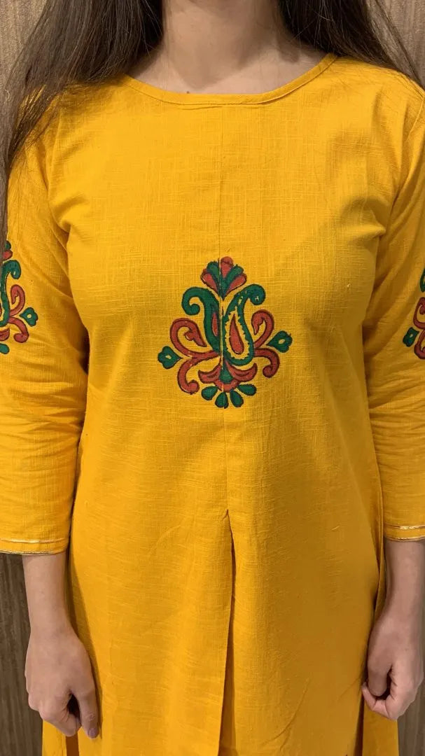 Mustard A-line Kurta