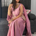 Sia Pink Embroidered Palazzo Set