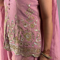 Sia Pink Embroidered Palazzo Set