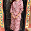 Peach Embroidered Kurta