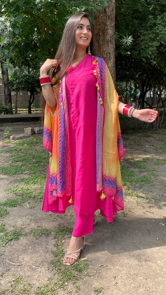 Apoorva Pink Cape Set