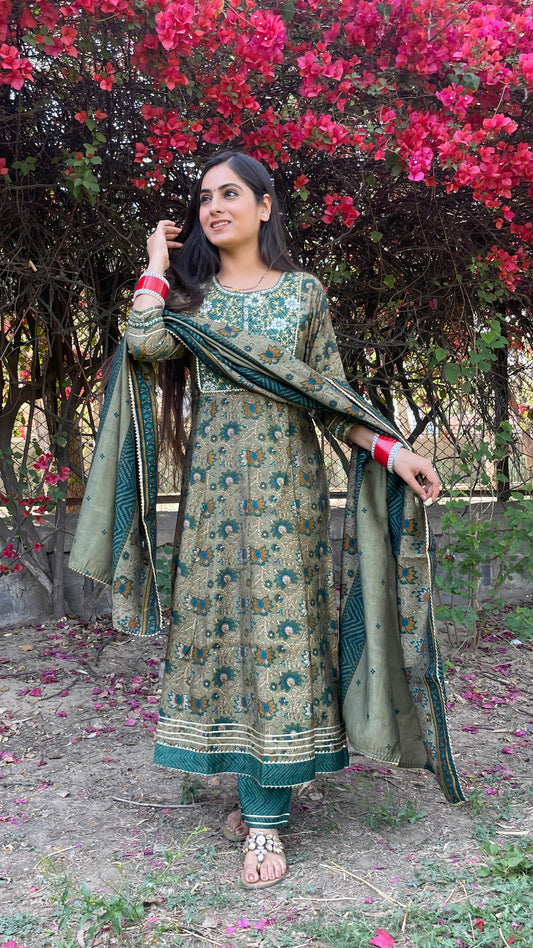 Chandni Green Anarkali Suit