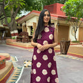 Pooja Wine A- Line Coord Set