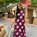Pooja Wine A- Line Coord Set