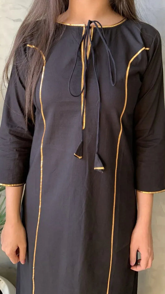 Black Gota Kurta