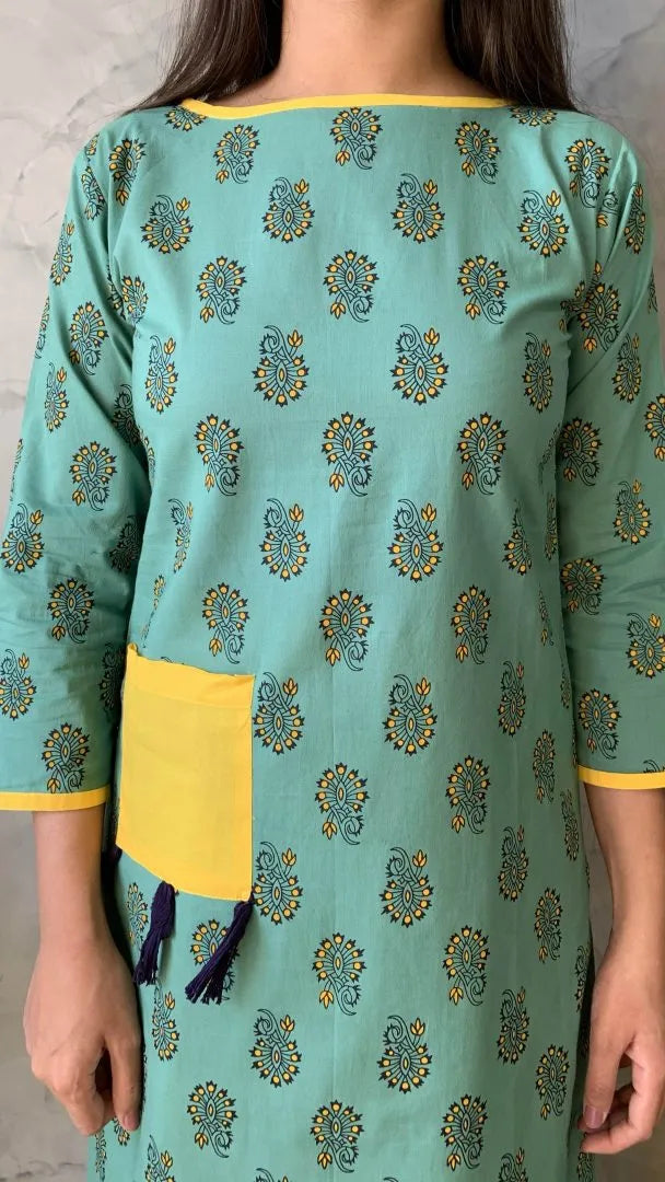 Green Yellow Kurta