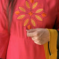 Coral Embroidered Kurta