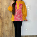 Yellow Pink Printed Top