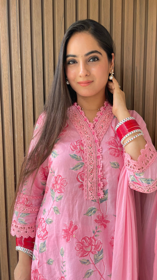 Rakhi Pink Lace Suit