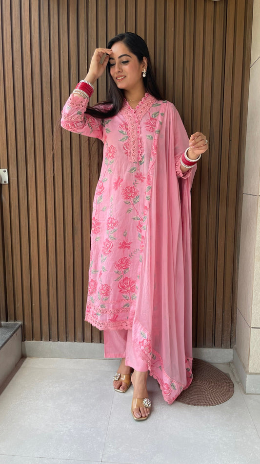 Rakhi Pink Lace Suit