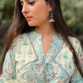 Blue Cream Salwar Suit