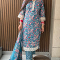 Sahiba Teal Embroidered Suit