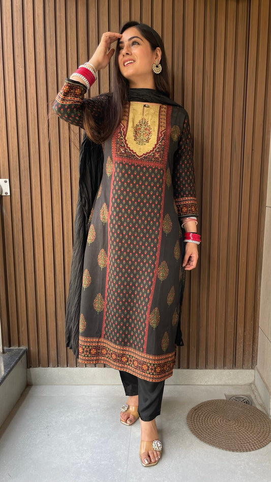 Ankita Black Muslin Suit