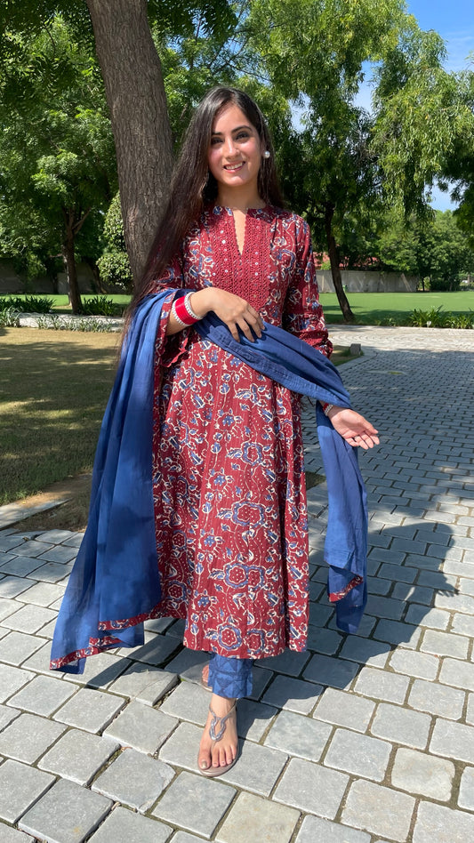 Chahat Maroon Anarkali Suit