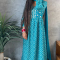 Anjali Teal A-line Suit